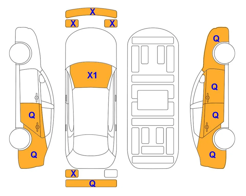 Body diagram with the marks of Lotte Auto Auction