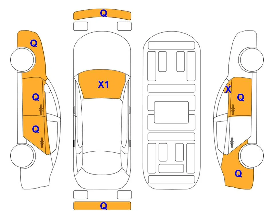 Схема кузова с отметками аукциона Lotte Auto Auction