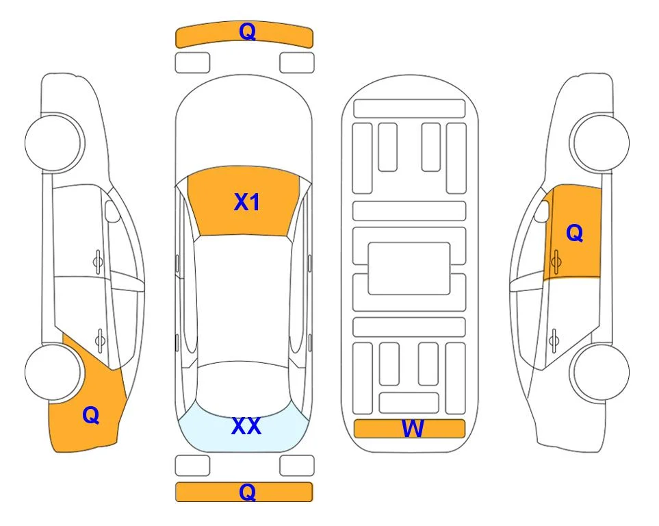 Body diagram with the marks of Lotte Auto Auction