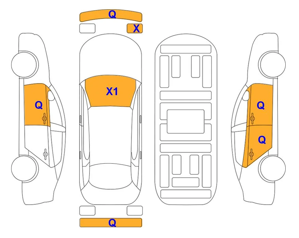 Схема кузова с отметками аукциона Lotte Auto Auction