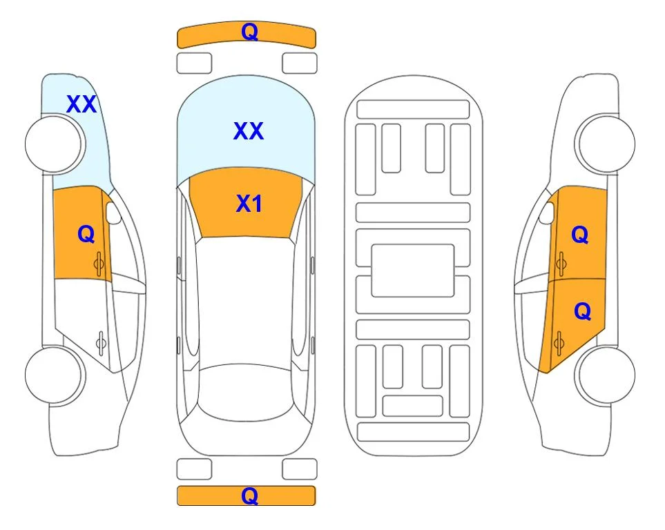 Body diagram with the marks of Lotte Auto Auction