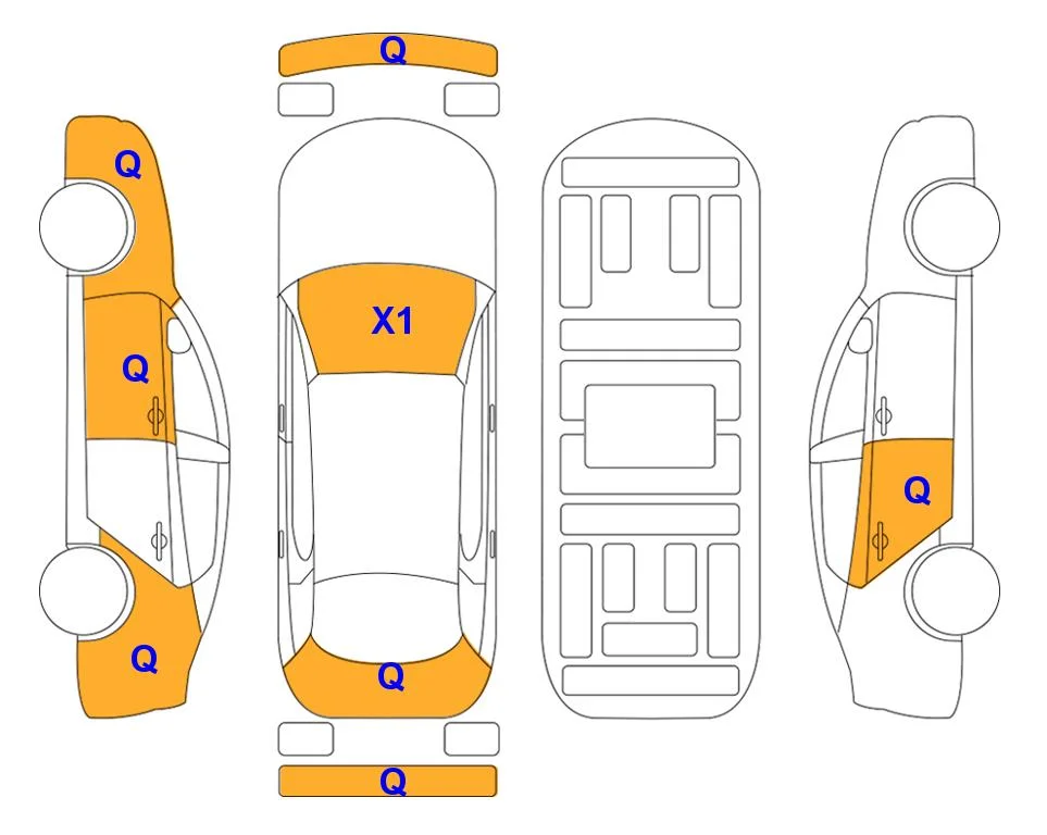 Схема кузова с отметками аукциона Lotte Auto Auction