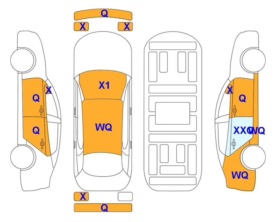 Body diagram with the marks of Lotte Auto Auction