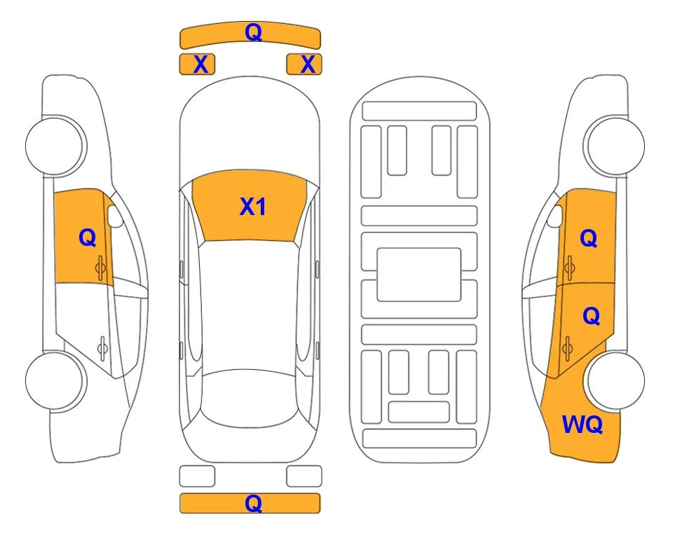 Body diagram with the marks of Lotte Auto Auction