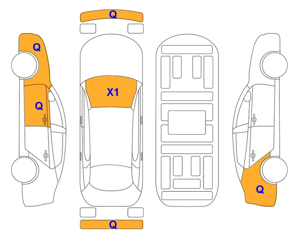 Body diagram with the marks of Lotte Auto Auction