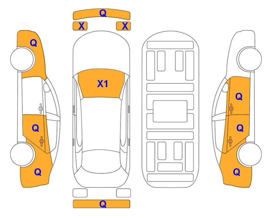 Схема кузова с отметками аукциона Lotte Auto Auction