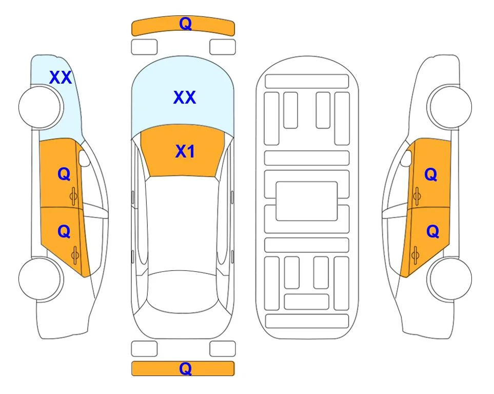 Схема кузова с отметками аукциона Lotte Auto Auction
