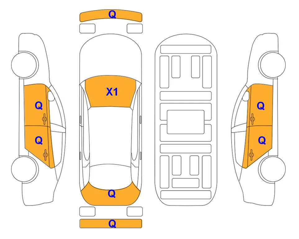 Body diagram with the marks of Lotte Auto Auction
