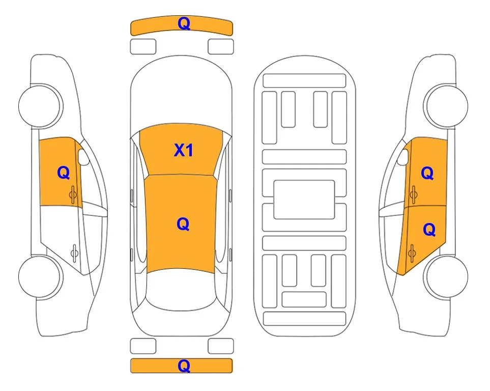 Схема кузова с отметками аукциона Lotte Auto Auction