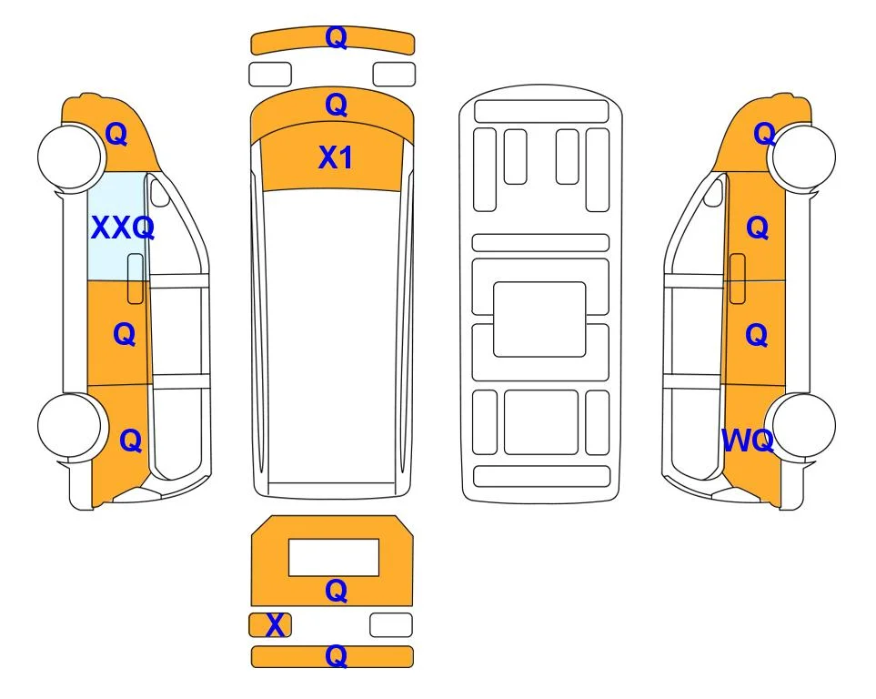 Body diagram with the marks of Lotte Auto Auction