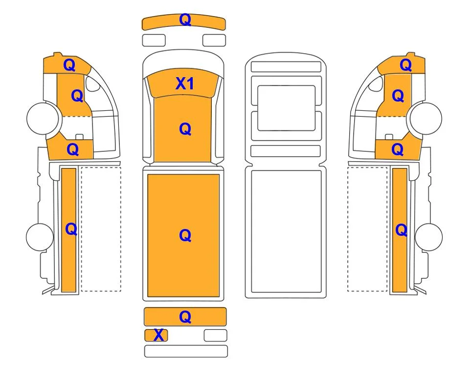 Body diagram with the marks of Lotte Auto Auction
