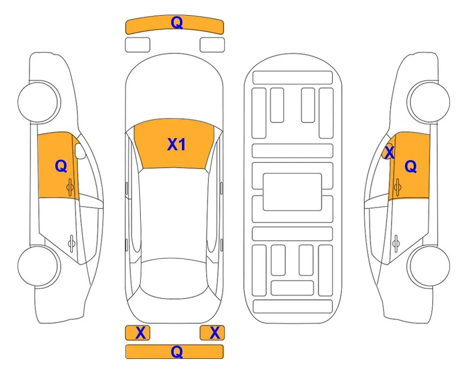 Схема кузова с отметками аукциона Lotte Auto Auction