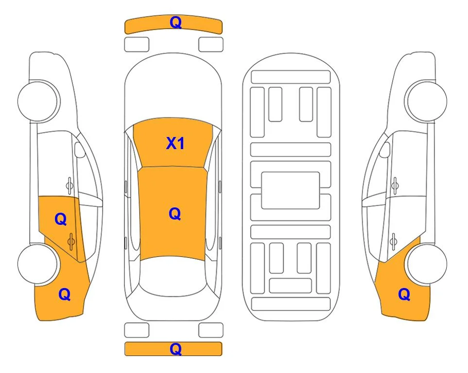 Схема кузова с отметками аукциона Lotte Auto Auction