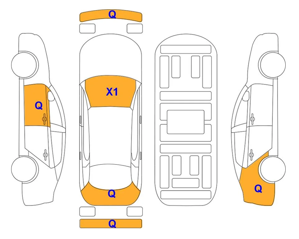 Body diagram with the marks of Lotte Auto Auction