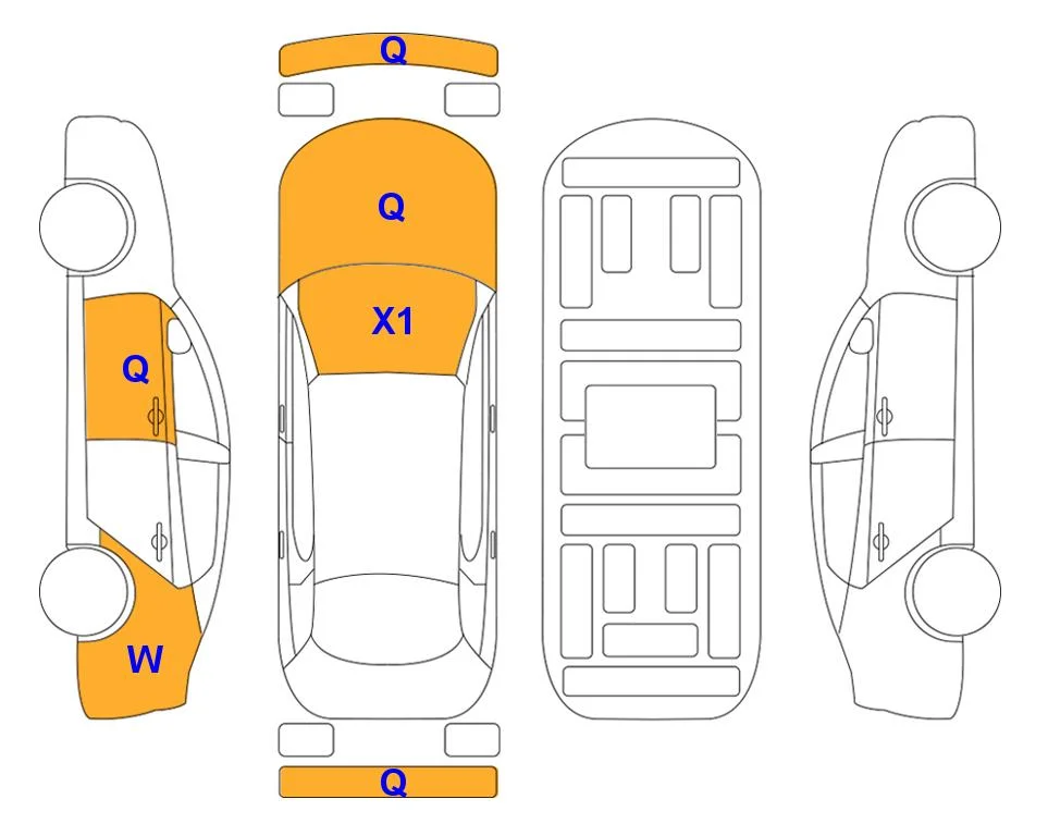 Схема кузова с отметками аукциона Lotte Auto Auction