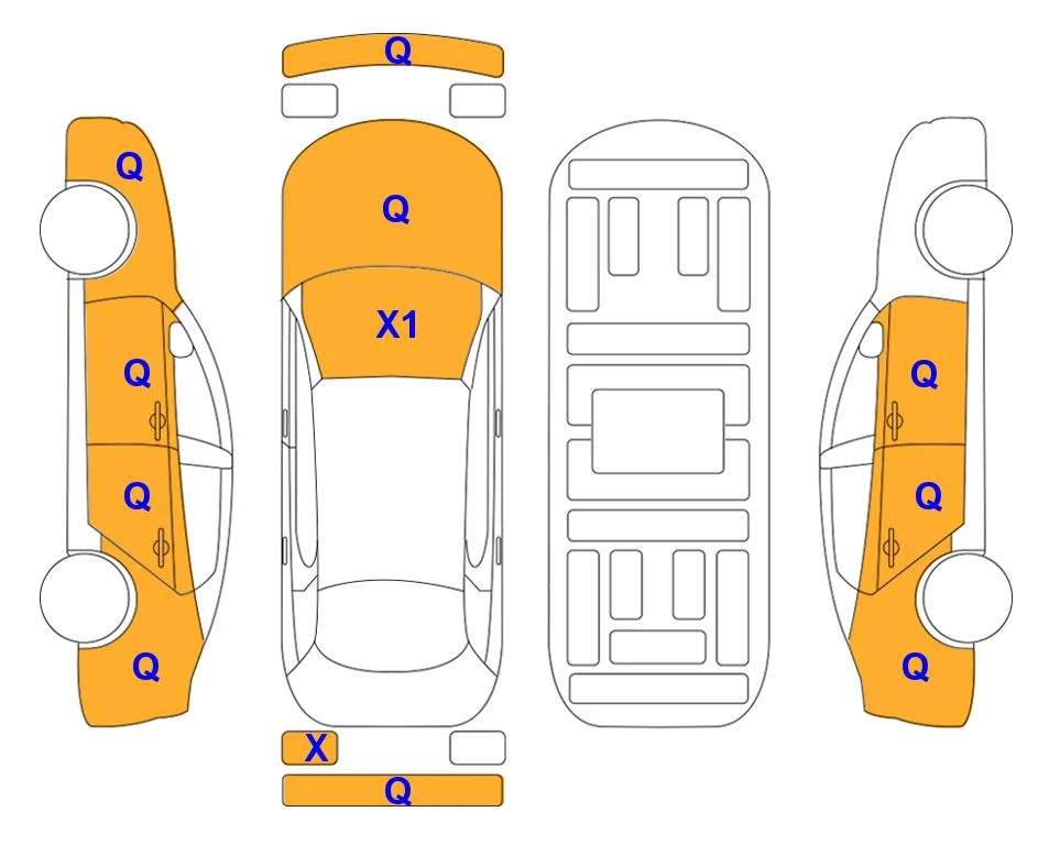 Схема кузова с отметками аукциона Lotte Auto Auction