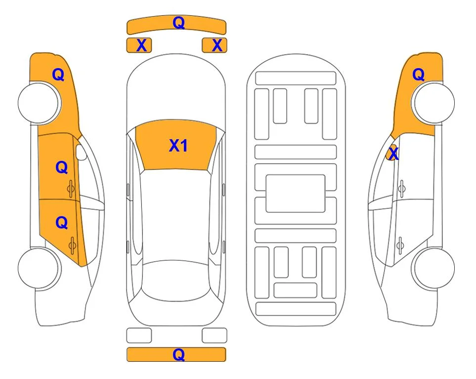 Body diagram with the marks of Lotte Auto Auction