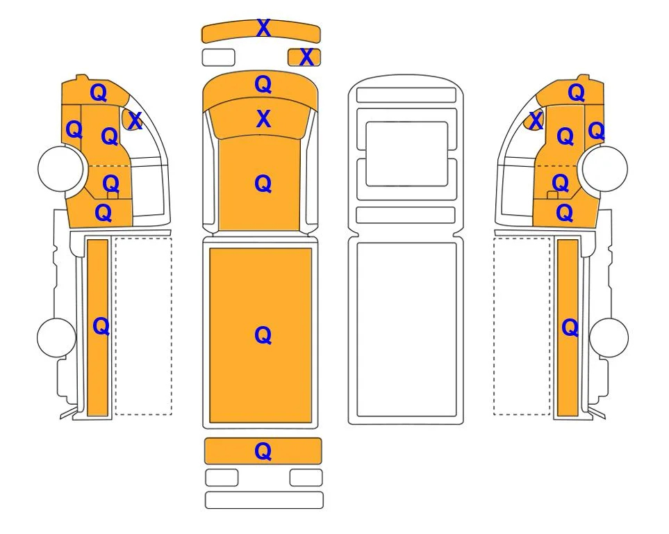 Body diagram with the marks of Lotte Auto Auction