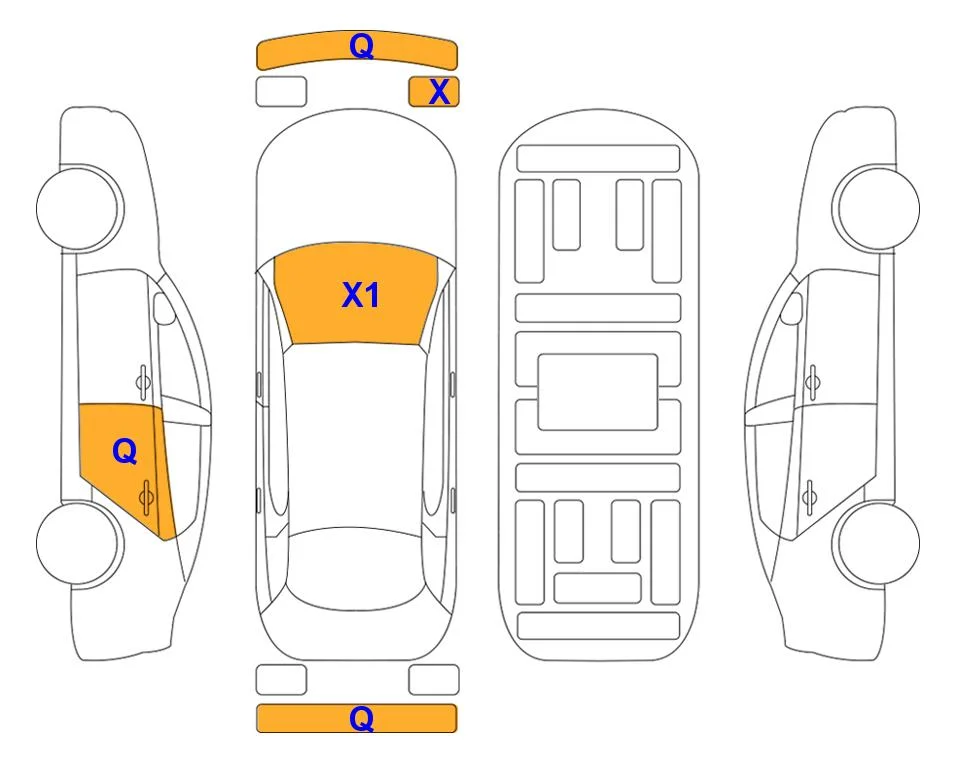 Body diagram with the marks of Lotte Auto Auction