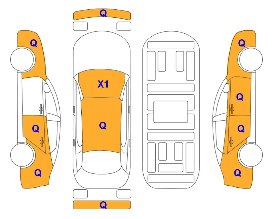 Схема кузова с отметками аукциона Lotte Auto Auction