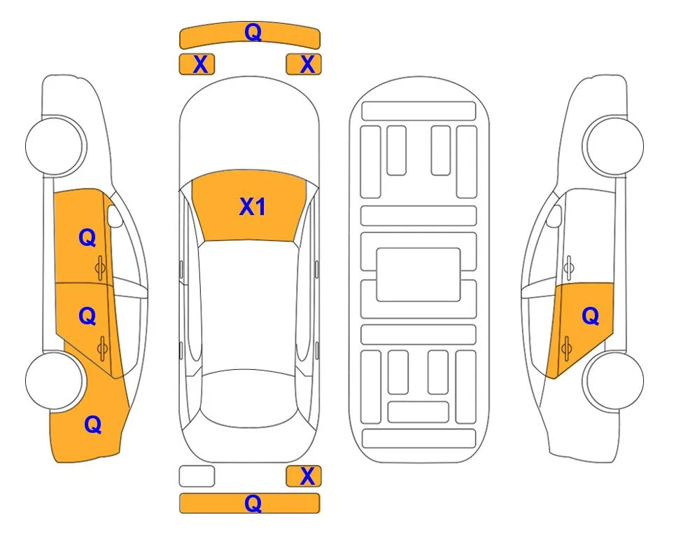 Body diagram with the marks of Lotte Auto Auction