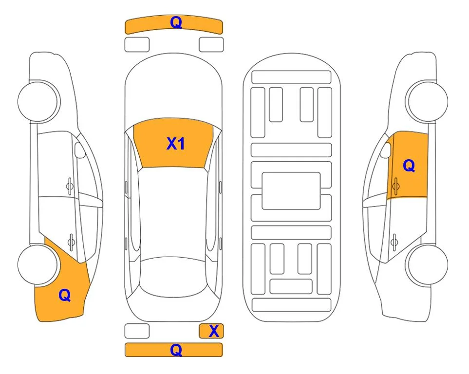 Схема кузова с отметками аукциона Lotte Auto Auction