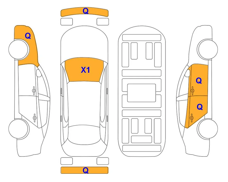 Схема кузова с отметками аукциона Lotte Auto Auction