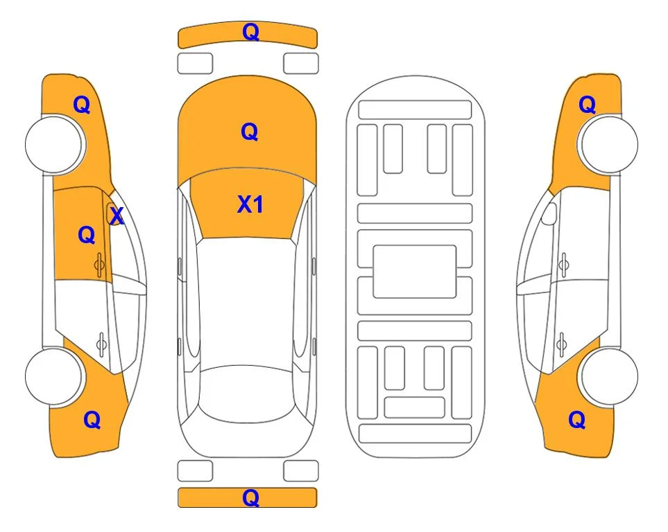 Body diagram with the marks of Lotte Auto Auction