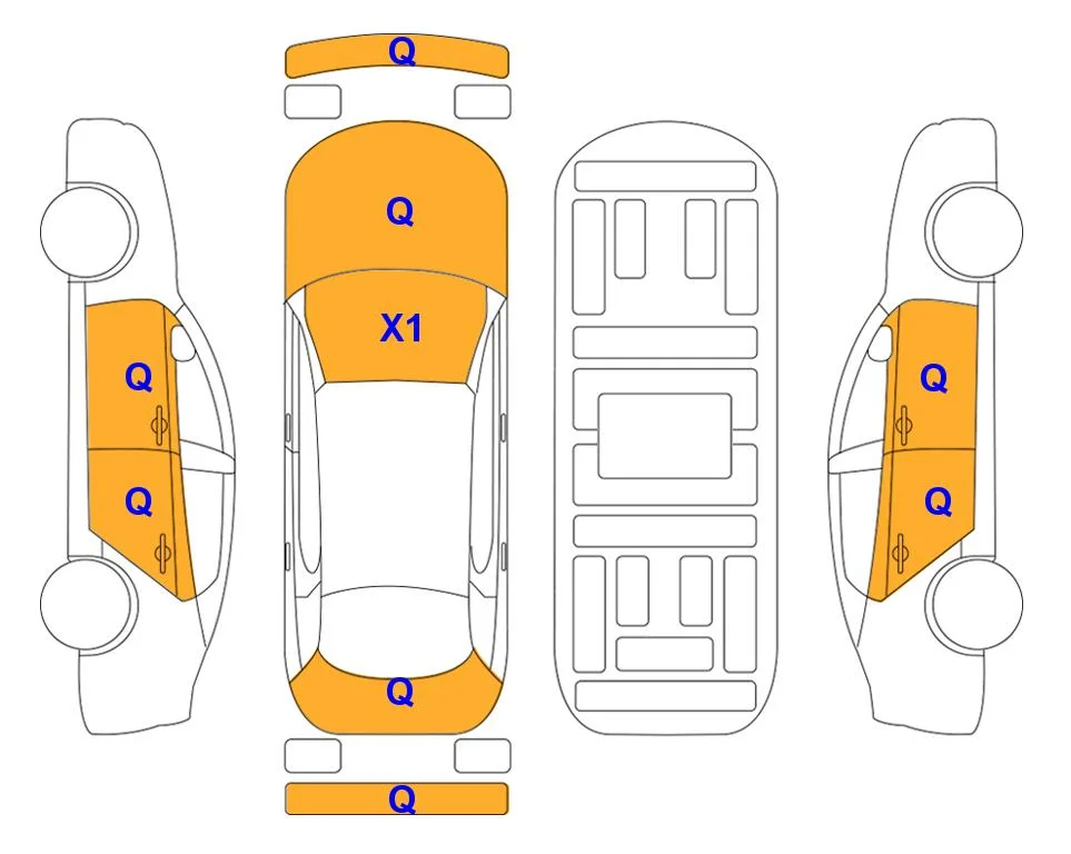 Схема кузова с отметками аукциона Lotte Auto Auction