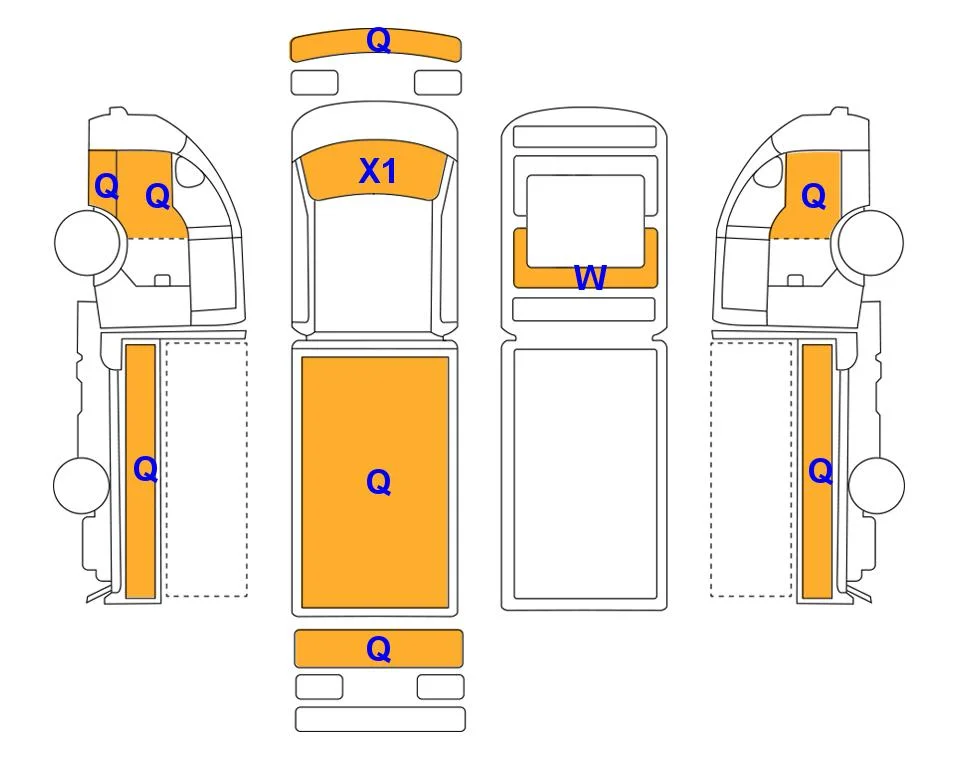 Схема кузова с отметками аукциона Lotte Auto Auction