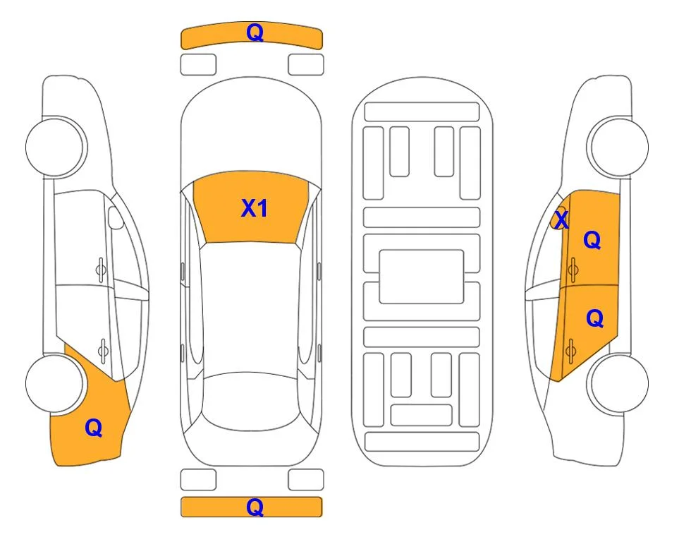 Схема кузова с отметками аукциона Lotte Auto Auction