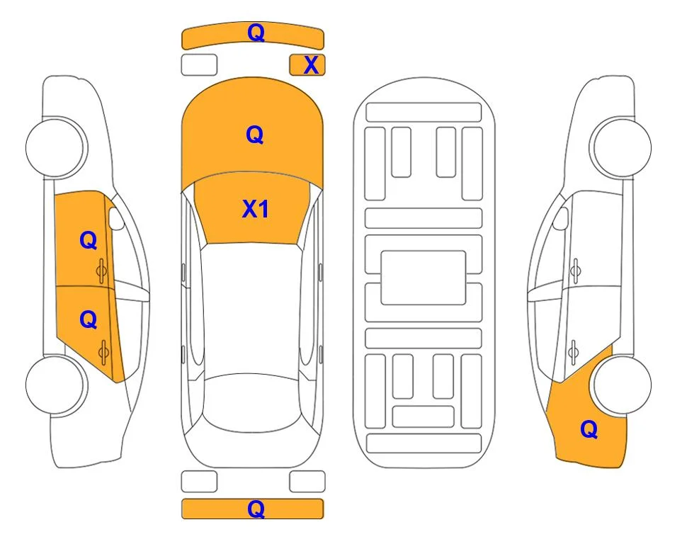 Схема кузова с отметками аукциона Lotte Auto Auction