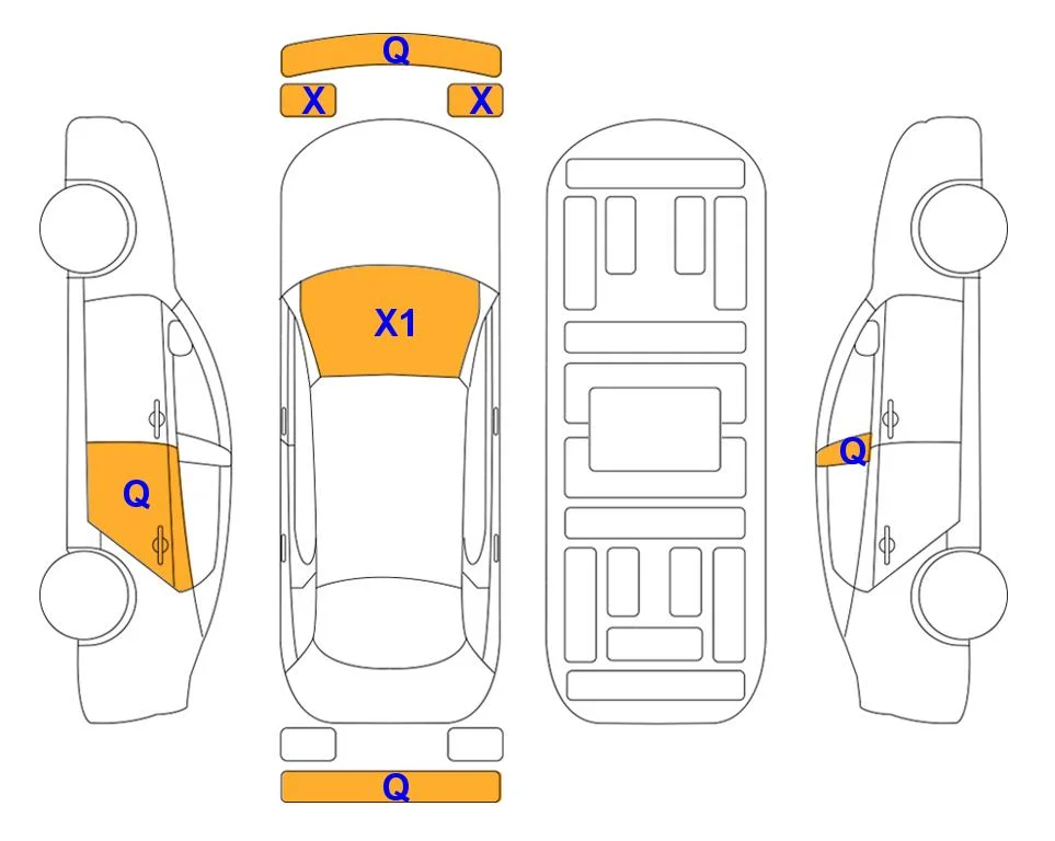 Схема кузова с отметками аукциона Lotte Auto Auction