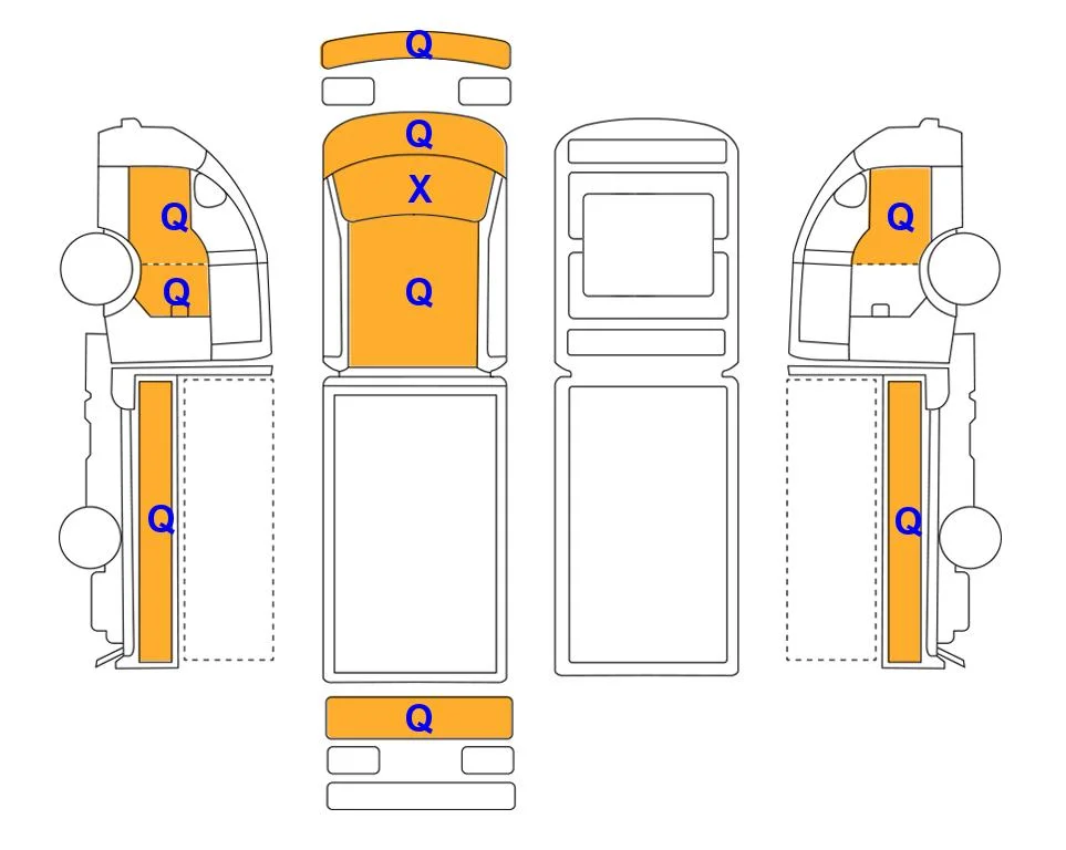 Схема кузова с отметками аукциона Lotte Auto Auction