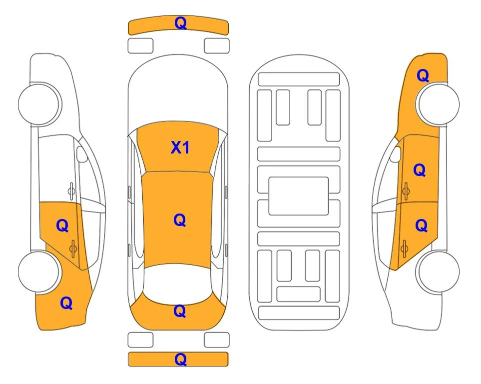Body diagram with the marks of Lotte Auto Auction