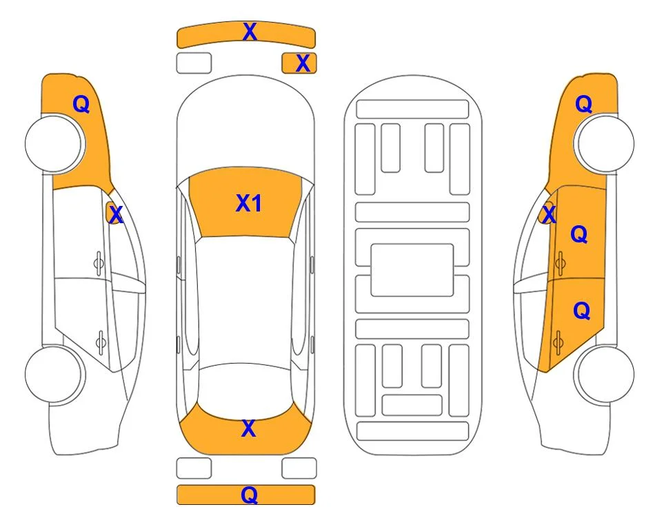 Body diagram with the marks of Lotte Auto Auction