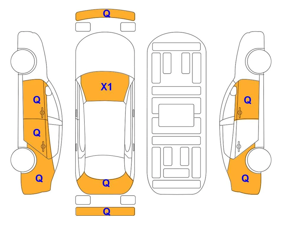Схема кузова с отметками аукциона Lotte Auto Auction