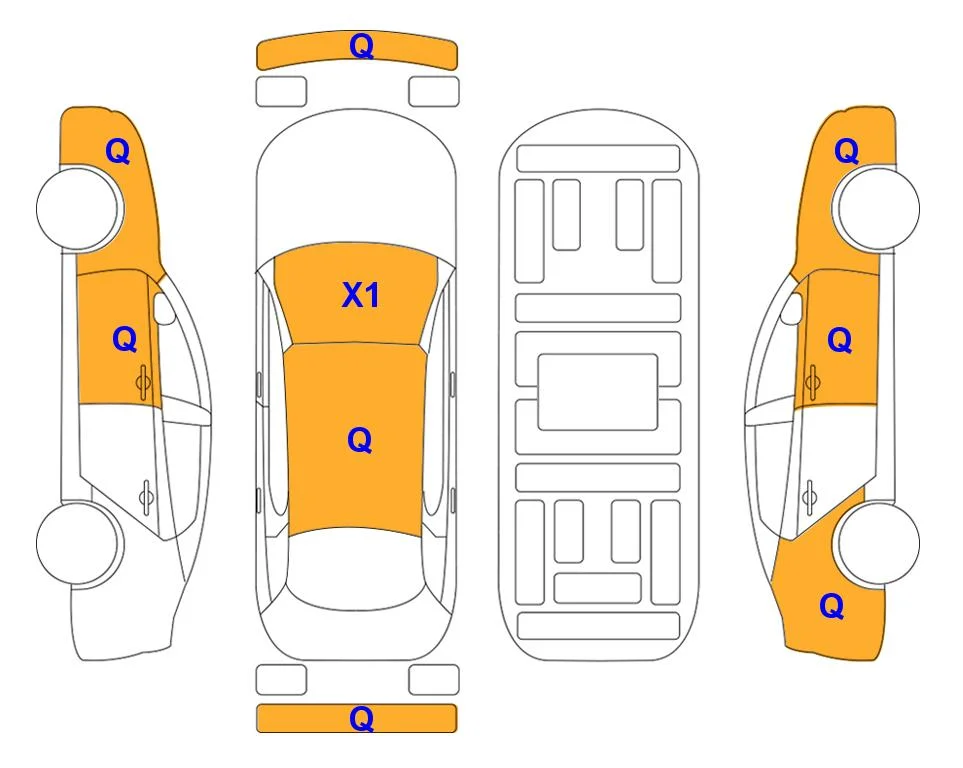 Body diagram with the marks of Lotte Auto Auction