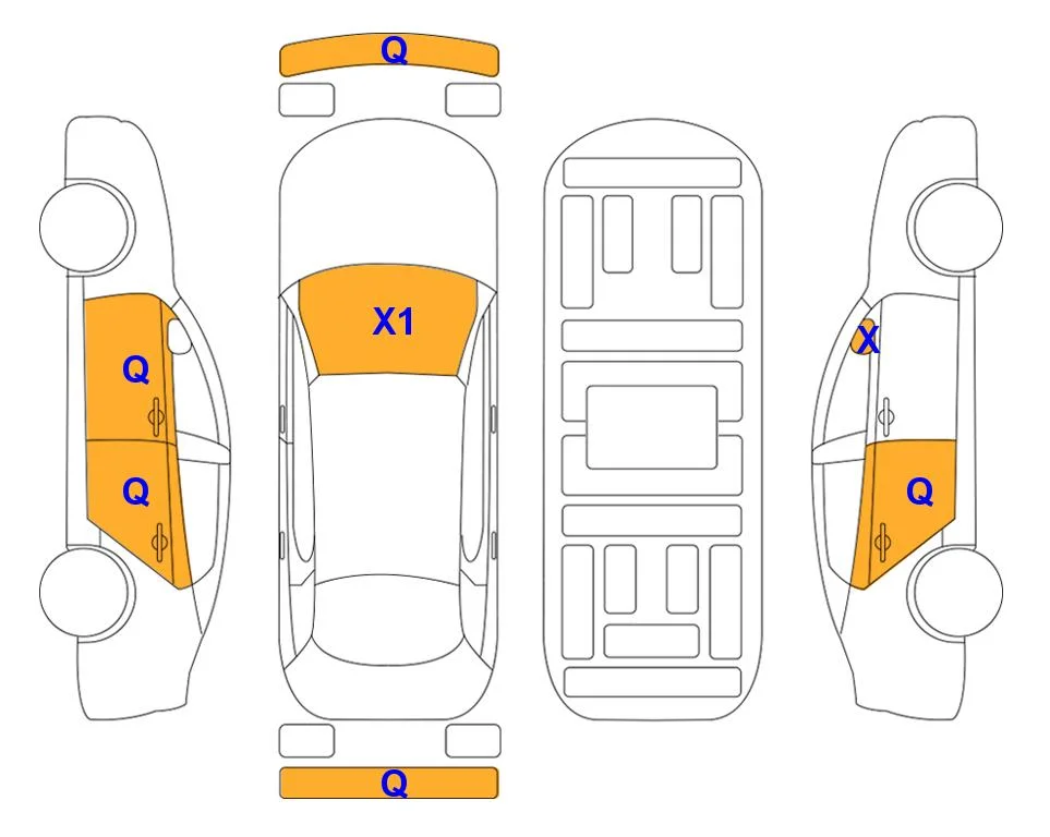 Схема кузова с отметками аукциона Lotte Auto Auction