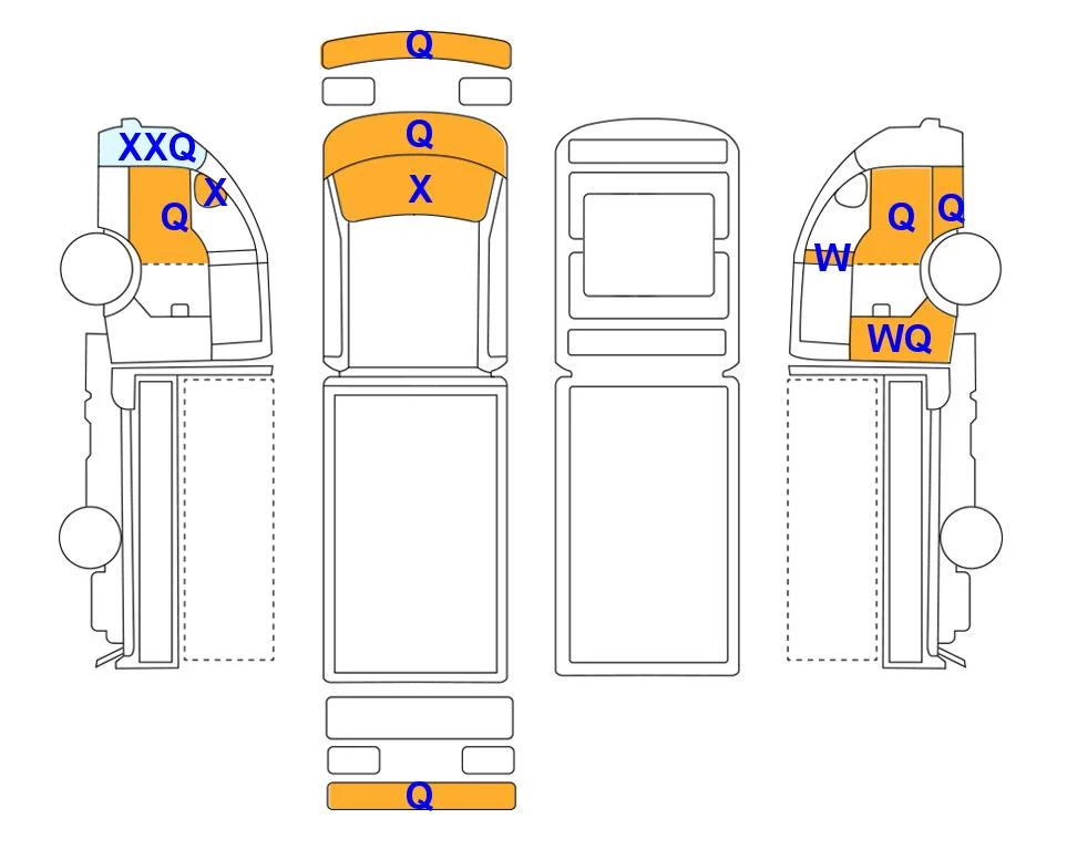 Body diagram with the marks of Lotte Auto Auction