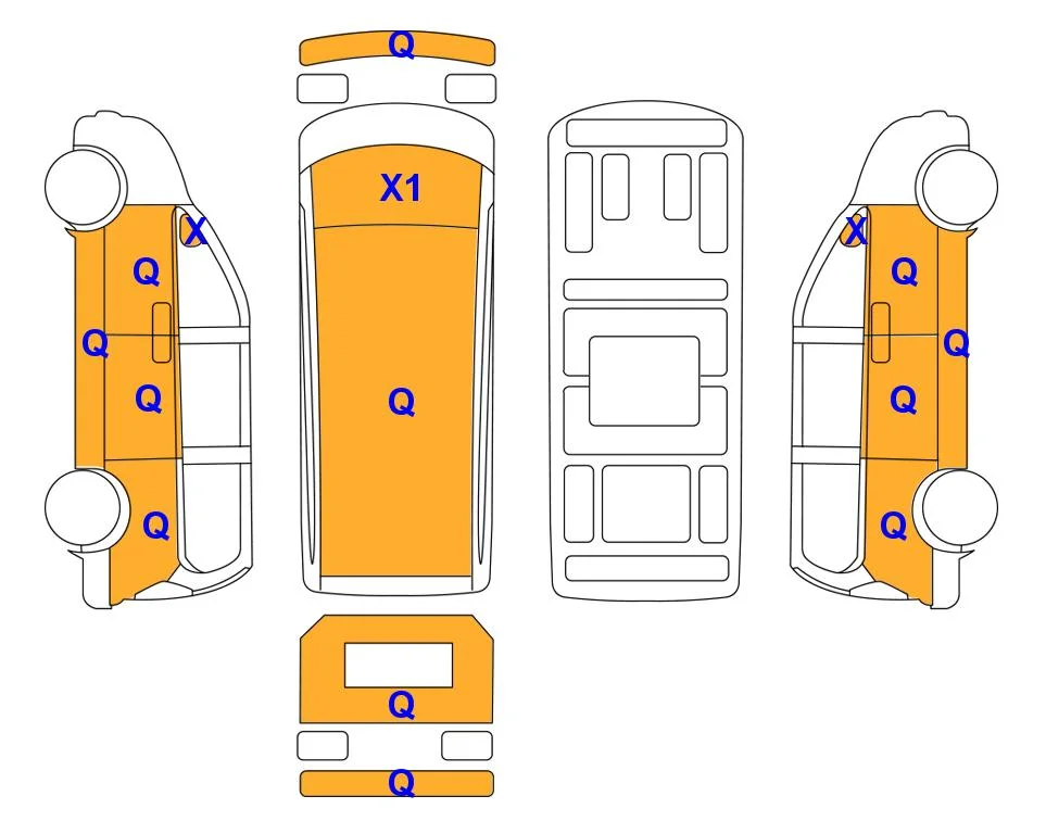 Body diagram with the marks of Lotte Auto Auction