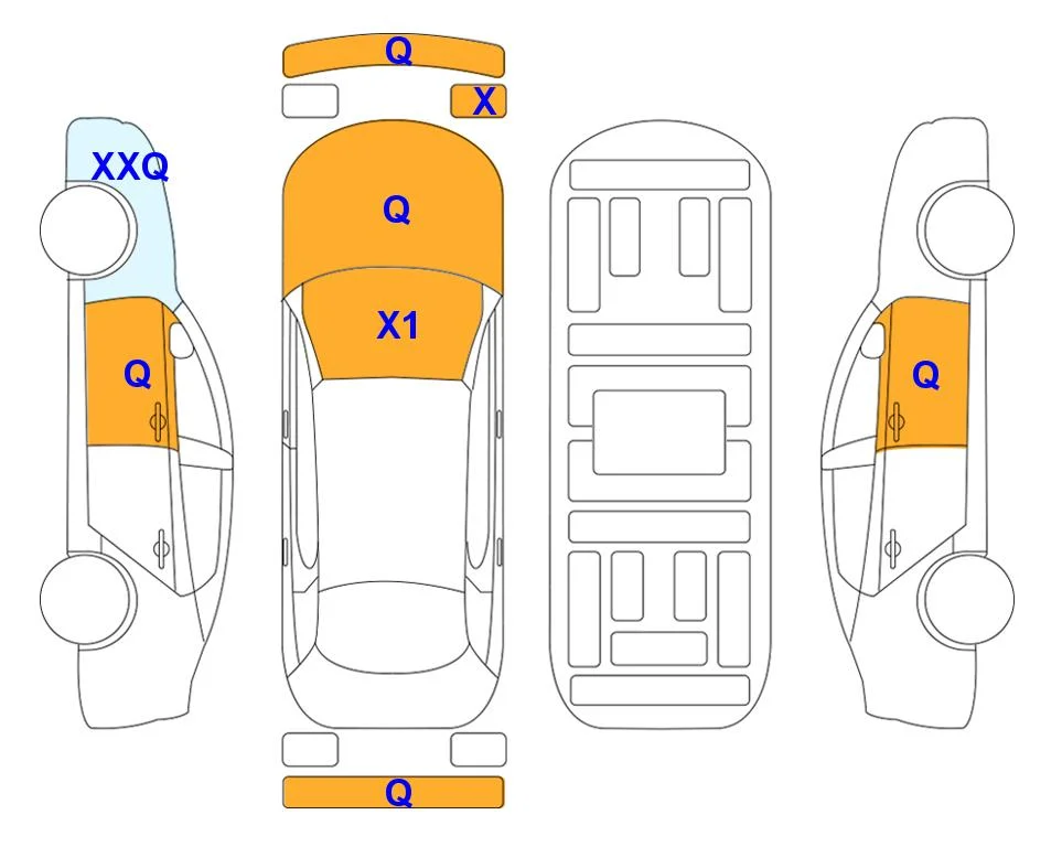 Body diagram with the marks of Lotte Auto Auction