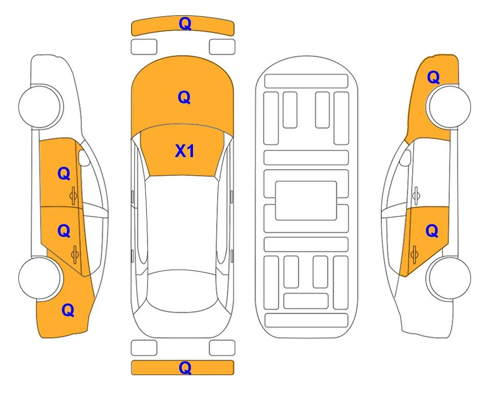 Схема кузова с отметками аукциона Lotte Auto Auction