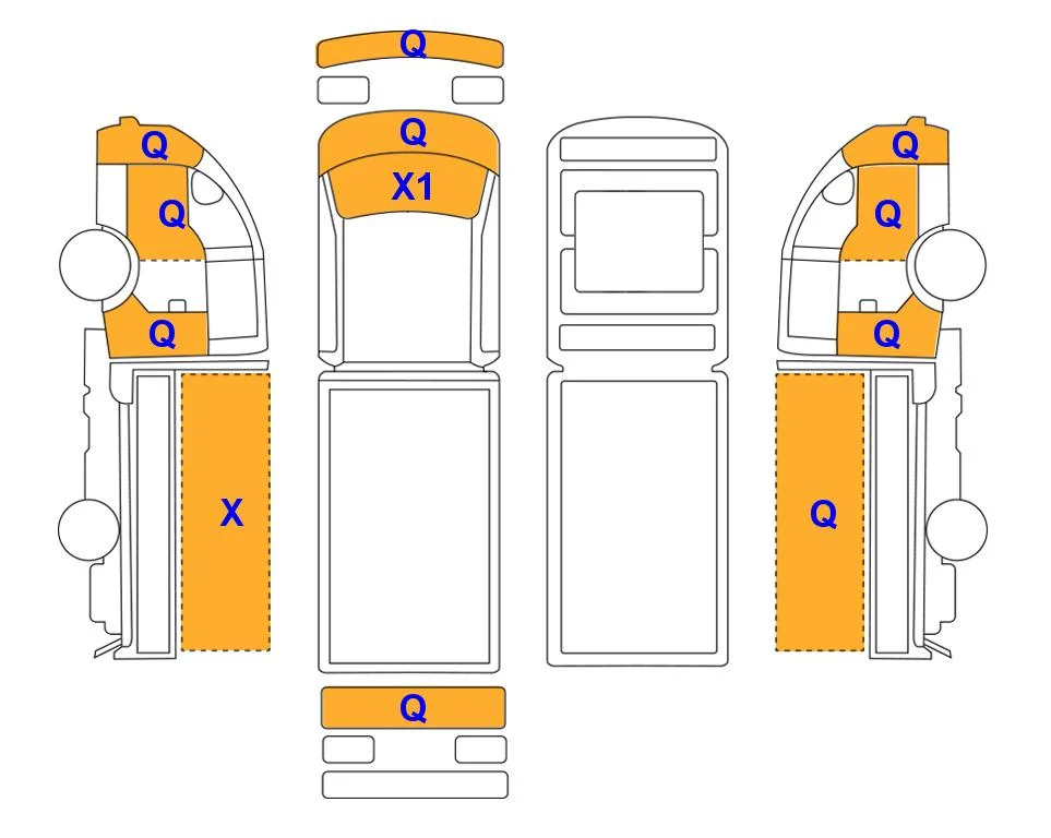 Схема кузова с отметками аукциона Lotte Auto Auction