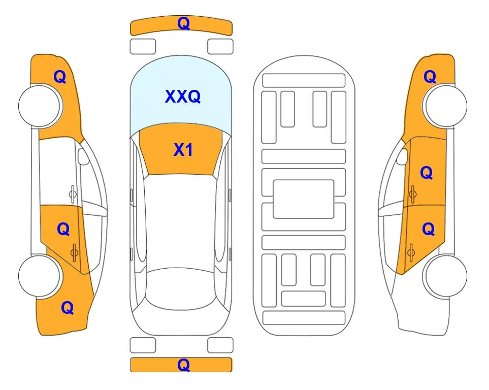 Схема кузова с отметками аукциона Lotte Auto Auction