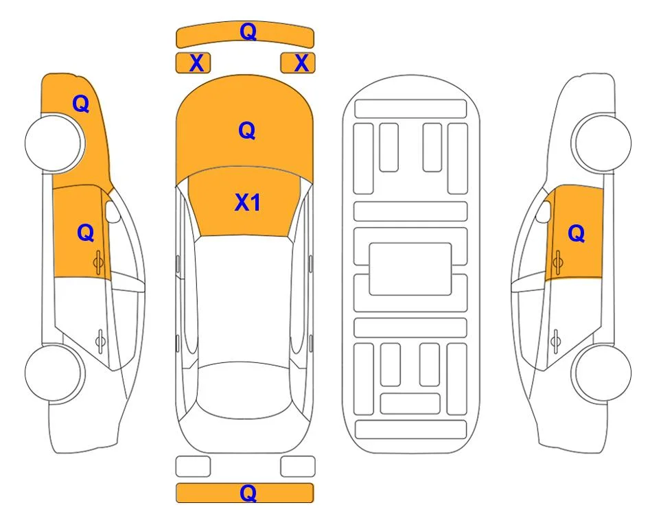 Body diagram with the marks of Lotte Auto Auction