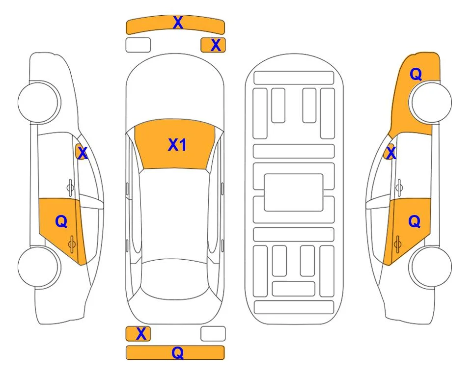 Схема кузова с отметками аукциона Lotte Auto Auction