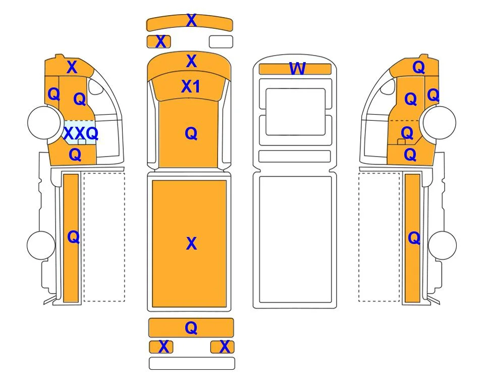 Body diagram with the marks of Lotte Auto Auction