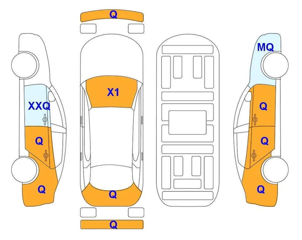 Body diagram with the marks of Lotte Auto Auction