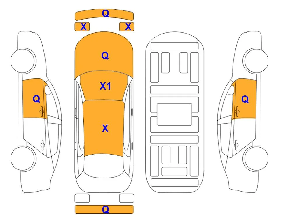 Схема кузова с отметками аукциона Lotte Auto Auction